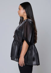 Empire Organza Peplum Top
