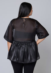 Empire Organza Peplum Top