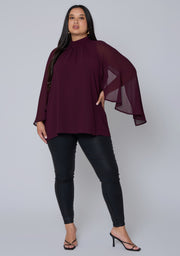 Fire and Rain Cape Blouse