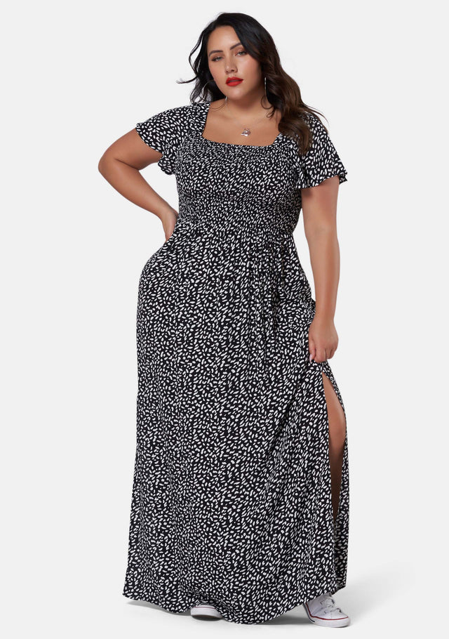 Getting Down Print Maxi Dress