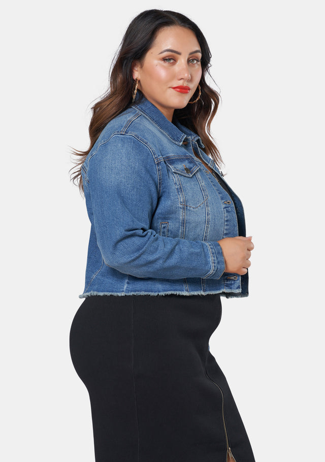 Buy Trapped Queen Denim Jacket by SUNDAY IN THE CITY online - Curve Project