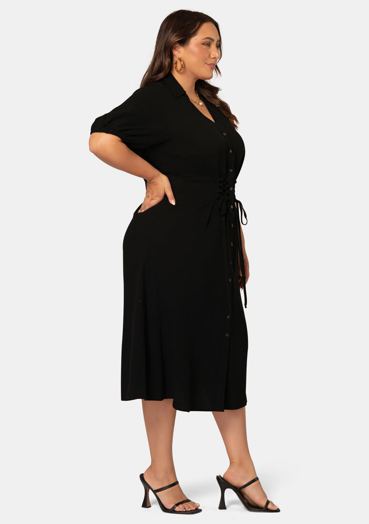Buy Kaia Maxi Shirt Dress by SOMETHING 4 OLIVIA online - Curve Project