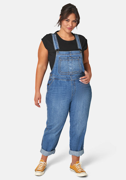 Agnes Orinda Women's Plus Size Denim Overalls Cross Back Cargo Pocket  Adjustable Strap Jeans Shortalls Dark Blue 4x : Target