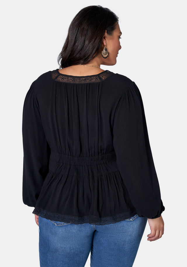 Buy Astral Passenger Lace Blouse by THE POETIC GYPSY online - Curve Project