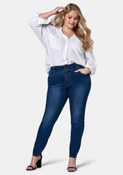 Angie 3 Button Skinny Waist Trimmer Jean