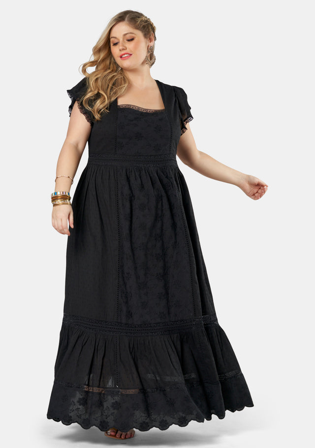 Sweet Pea Embroidered Maxi Dress