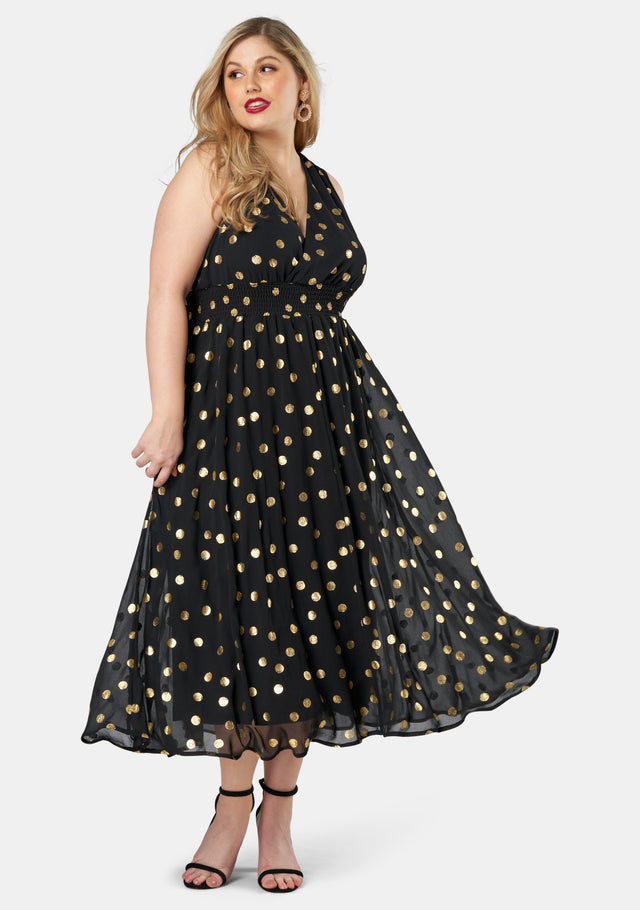 Gift Of Gold Spot Maxi Dress