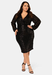 Pinky Promise Puff Sleeve Sequin Dress