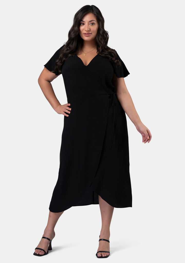 Buy Irene Wrap Midi Dress by SOMETHING 4 OLIVIA online - Curve Project