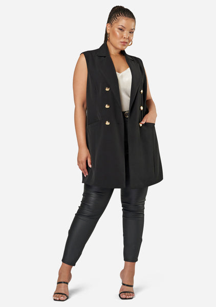 Plus size sale sleeveless blazer