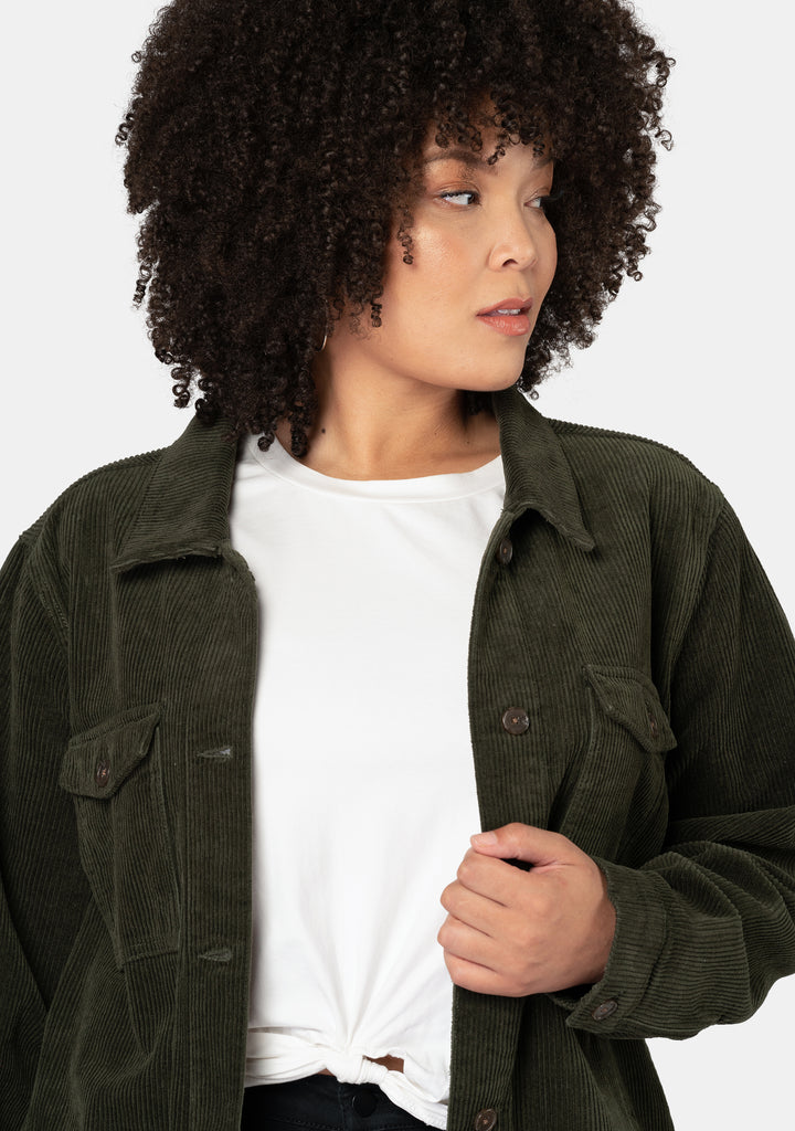 Green cord hot sale jacket womens